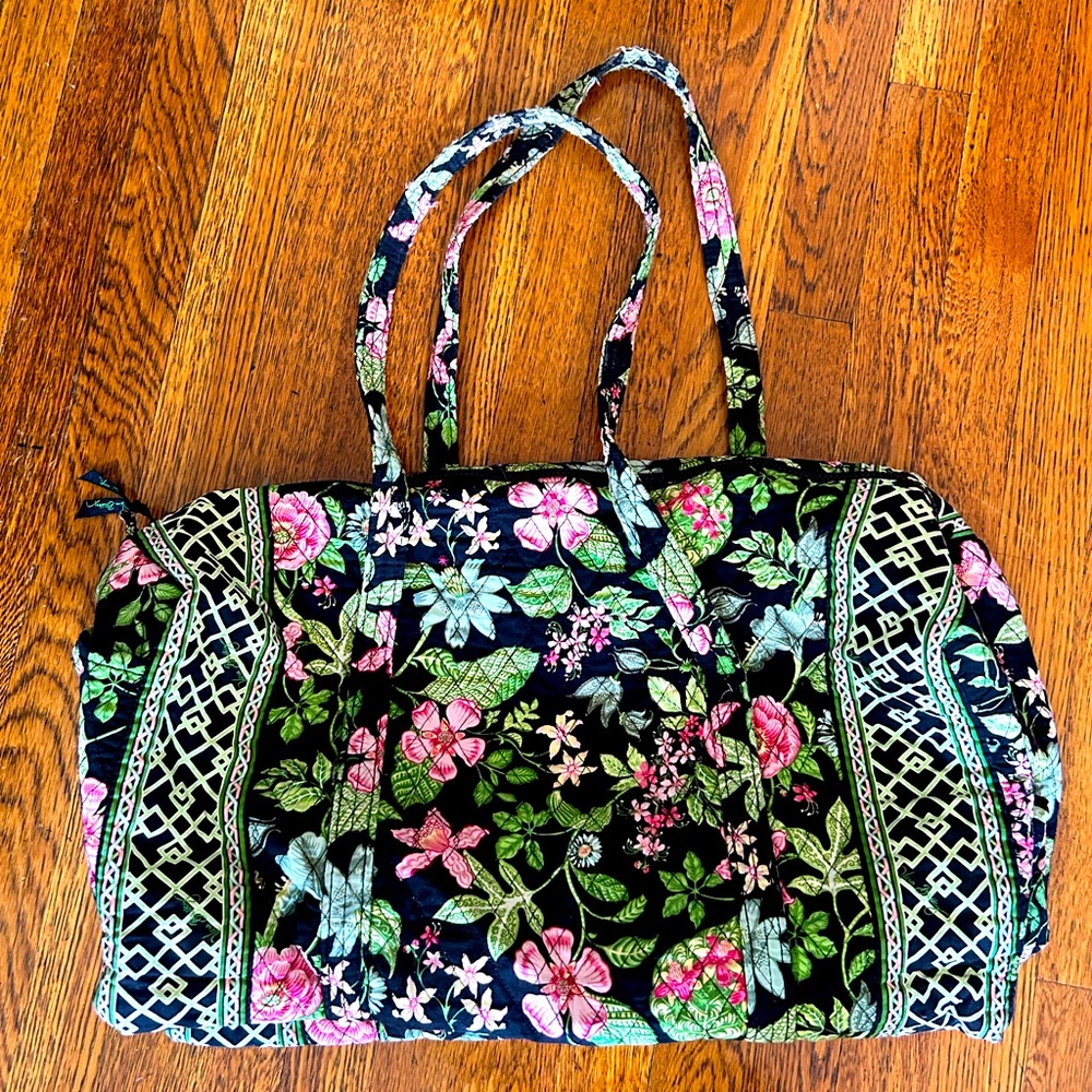 Vera Bradley Botanica Print (Retired) Quilted Duffel Bag